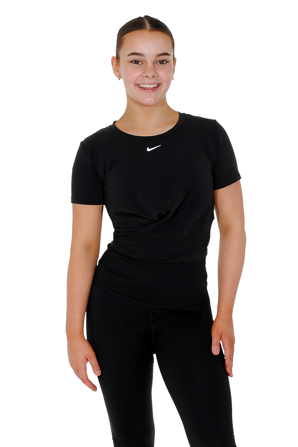 Haut à manches courtes torsadé Nike One Luxe Dri-FIT pour femme