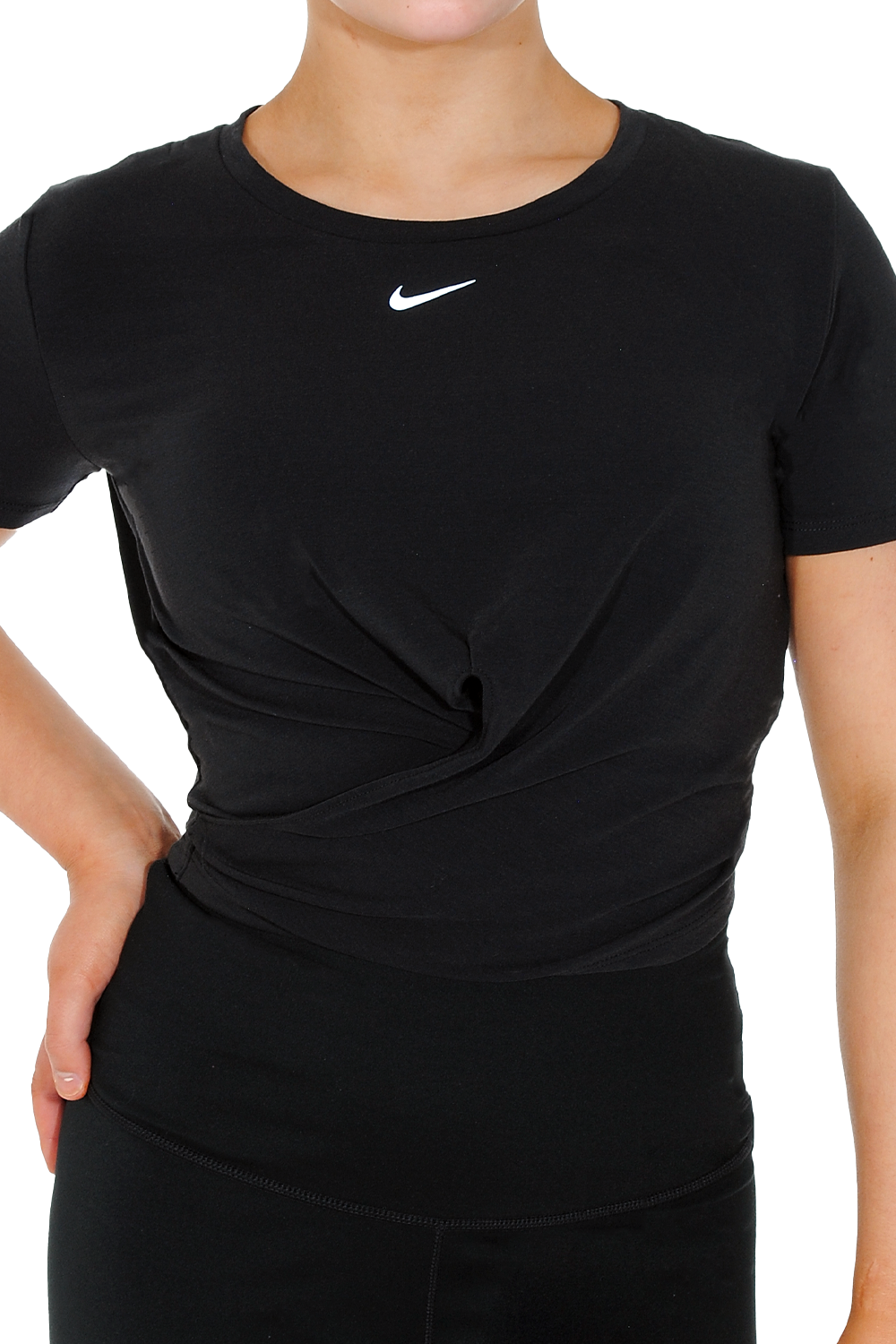 Haut à manches courtes torsadé Nike One Luxe Dri-FIT pour femme