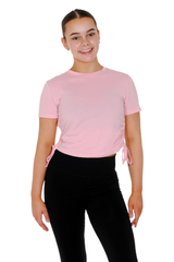 TriDri® Ruched Cotton Short Sleeve Cropped Top