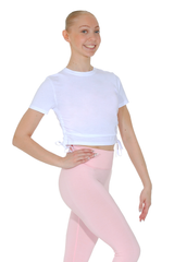 TriDri® Ruched Cotton Short Sleeve Cropped Top