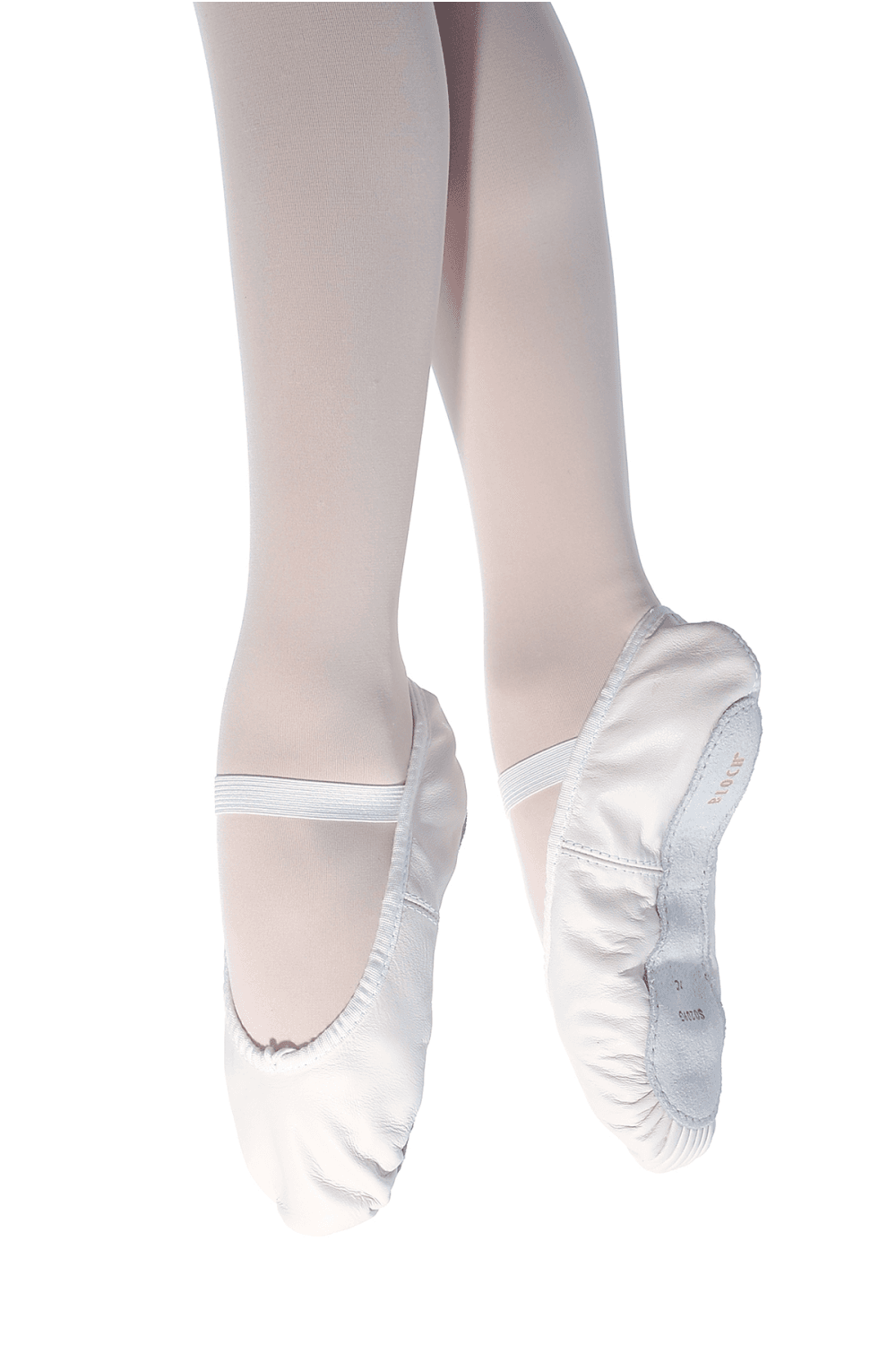 Chaussons de ballet en cuir à semelle pleine Bloch Arise (blanc)