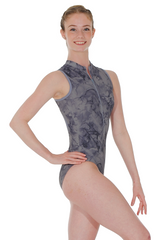 Mara Aura High Neck Zip Front Leotard With Open Back