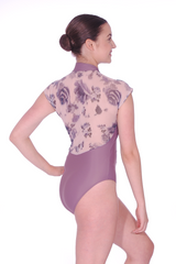 Intermezzo Cindy Zip Front Floral Mesh Leotard