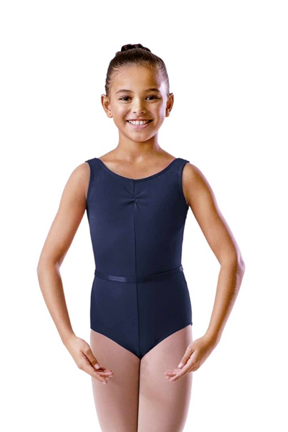 Bloch Cotton Ruche Front Exam Leotard with Belt