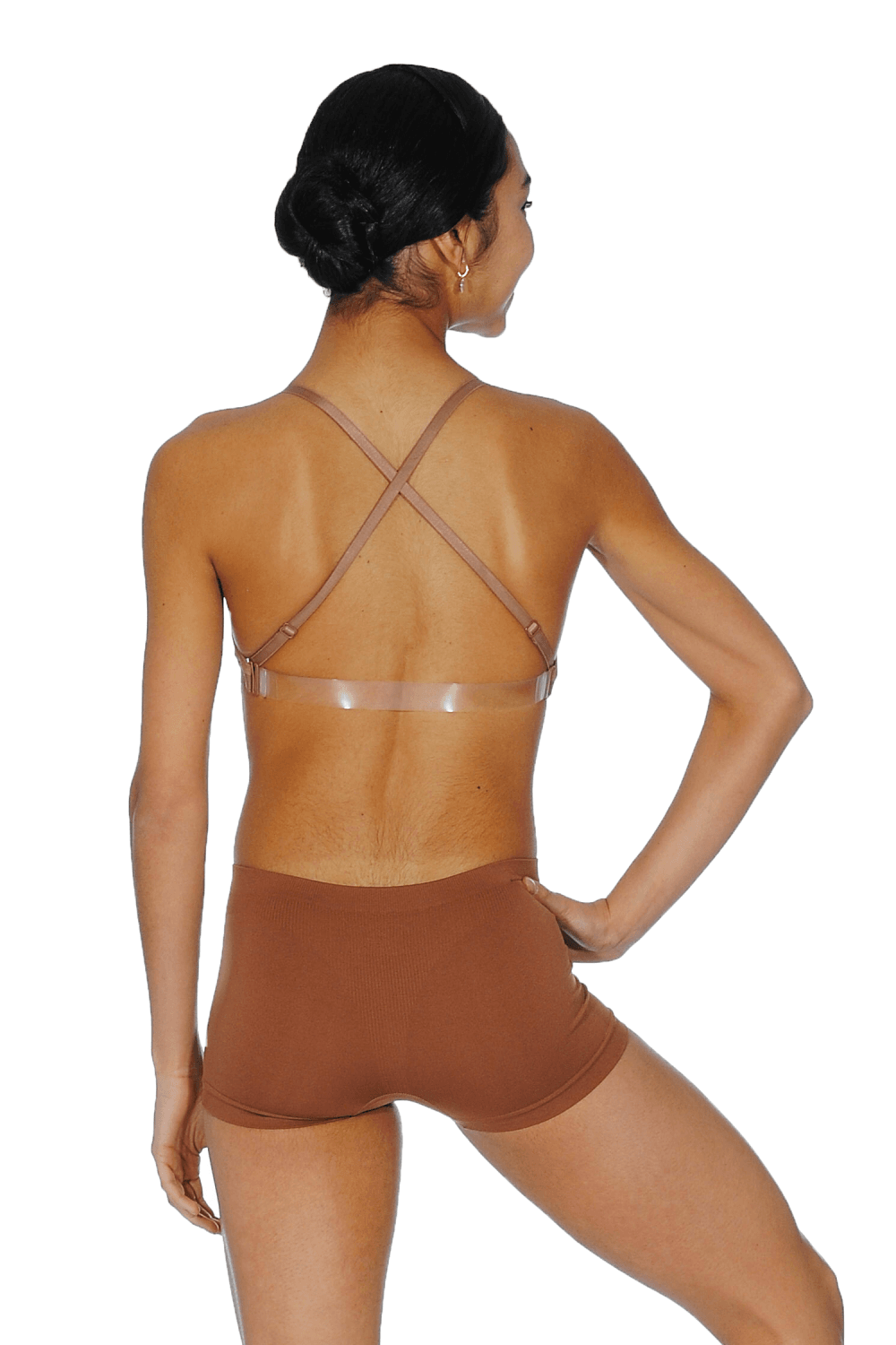 Capezio Brassière pour femme col profond avec bretelles transparentes