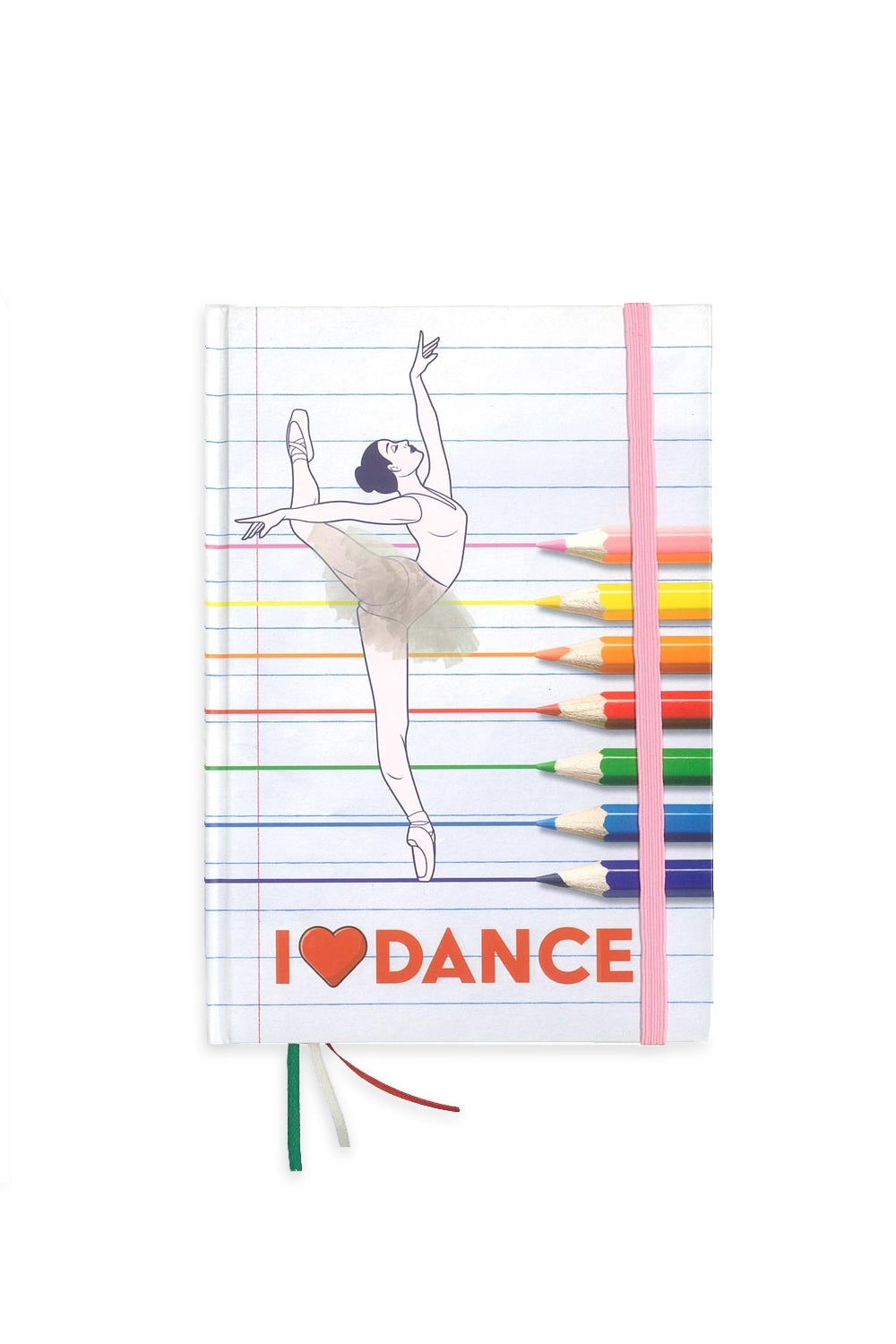 Carnet ligné A5 Girardi avec image de danseuse et j'♥ la danse