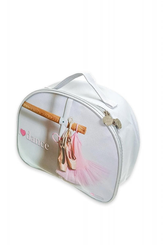 Trousse de toilette blanche souple avec image de danse et motif I ♥ Dance