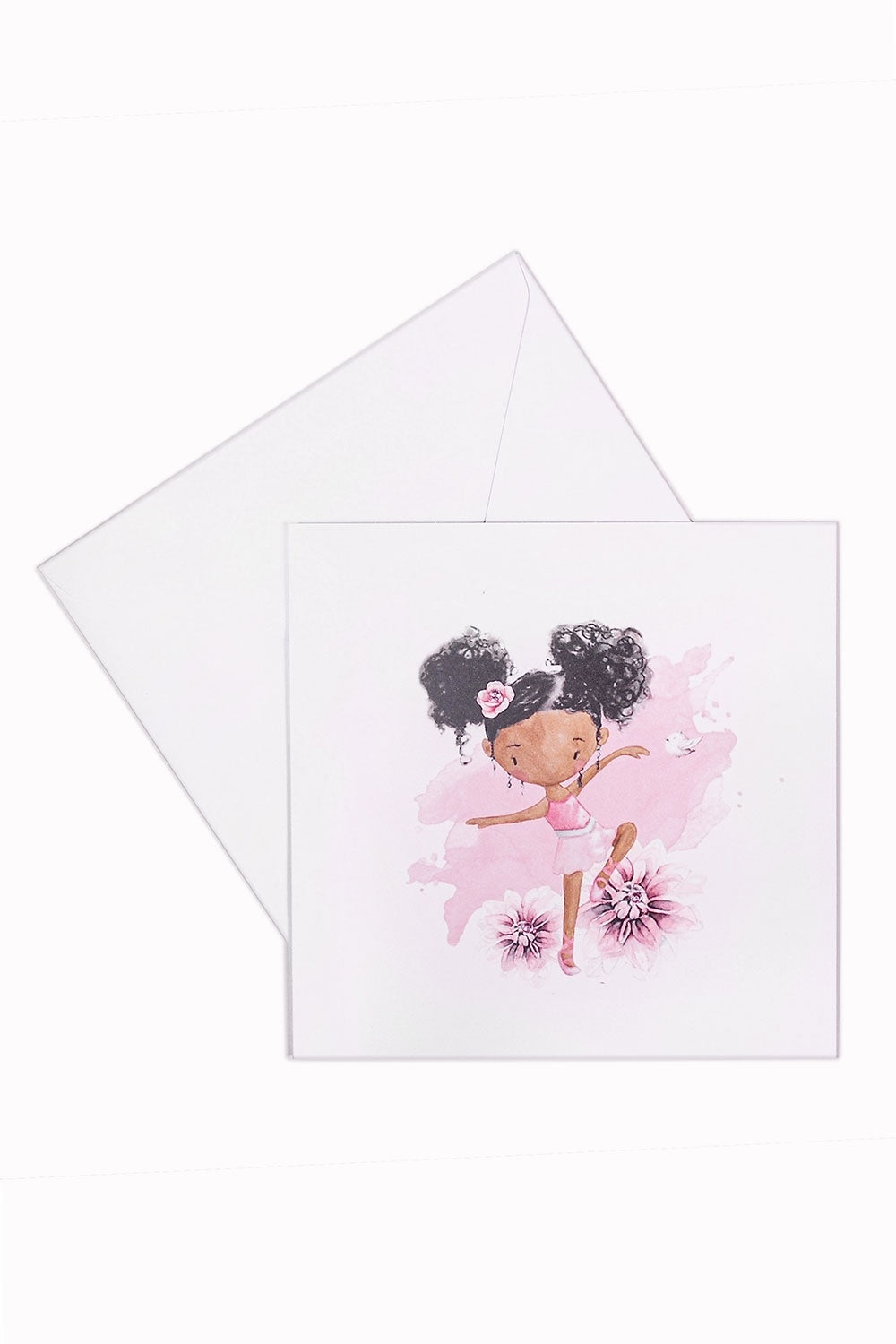 My Purple Rose Cute Ballerina Greetings Card