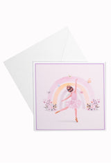 Ma carte de vœux Joyeuse ballerine à la rose violette