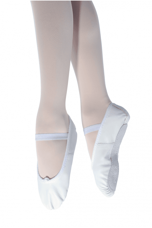 Ophelia Full Sole Leather Ballet Shoes (White)