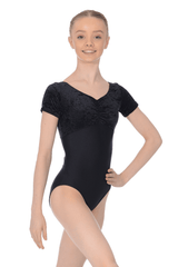 Roch Valley Teresa Short Sleeve Velour-Nylon/Lycra Leotard